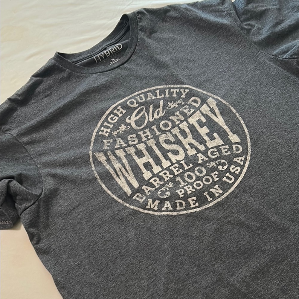 Mens Hybrid & Company Gray Short Sleeve Tee